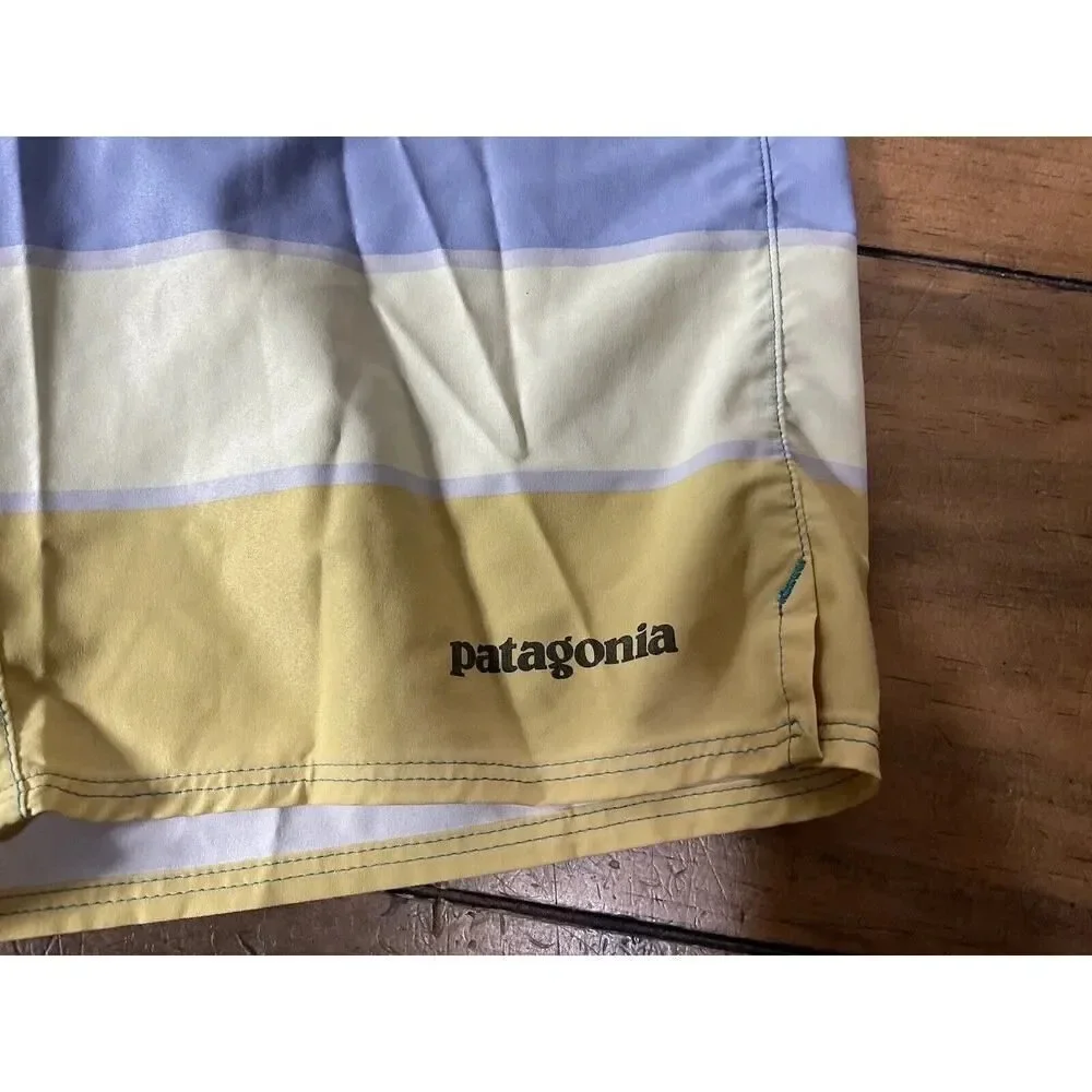 Patagonia Stretch Planing Board Swim Shorts Giant Stripe Mako Blue Men’s 28